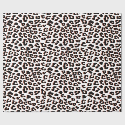 Koolrood bruine luipaardprint cadeaupapier (Vlak)