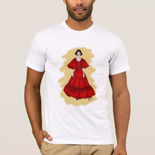 Koolrood en Blauw in een Droomachtig Croqui-ontwer T-shirt