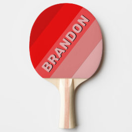 Koolrood Vervagende Vette Strepen met Naam Tafeltennisbatje