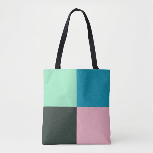 Koolroze Blauwgroen blauw Aqua Turquoise Tote Bag (Voorkant)