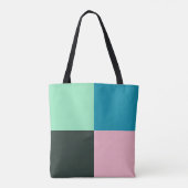 Koolroze Blauwgroen blauw Aqua Turquoise Tote Bag (Achterkant)