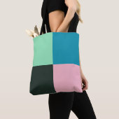 Koolroze Blauwgroen blauw Aqua Turquoise Tote Bag (Dichtbij)