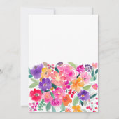 Koolroze bloemrijke waterverf bruiloftsdouche bedankkaart (Achterkant)