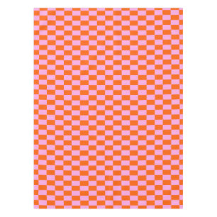 Koolroze Oranje Moderne Geometrische Rutpatroon Tafelkleed