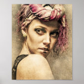 Koolschilderende vrouw moderne kunst poster (Voorkant)