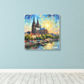 Koolse Dom Rivierkant Gloeiend Canvas Kunst (Insitu (Houten vloer))