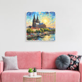Koolse Dom Rivierkant Gloeiend Canvas Kunst (Insitu (Woonkamer))