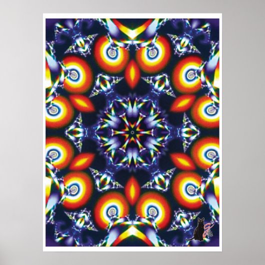Koolse Kinestische Collage Kaleidoscoop Poster (Voorkant)