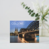 Koolse Stadsgezicht Duitsland Dom Nacht Souvenir Feestdagenkaart (Staand voorkant)