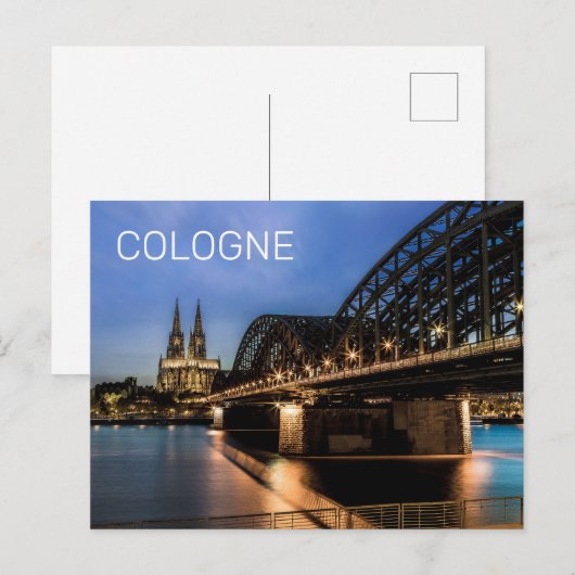 Koolse Stadsgezicht Duitsland Dom Nacht Souvenir Feestdagenkaart (Voorkant / Achterkant)