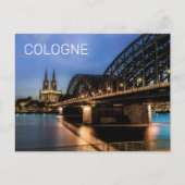 Koolse Stadsgezicht Duitsland Dom Nacht Souvenir Feestdagenkaart (Voorkant)