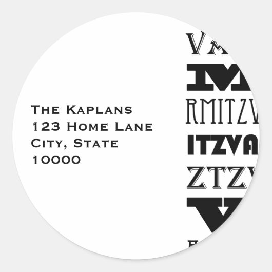 Koolstaaf Mitzvah White Envelope Seal Ronde Sticker (Voorkant)