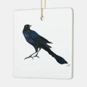 Koolstaartgrackle Keramisch Ornament (Links)