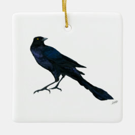 Koolstaartgrackle Keramisch Ornament