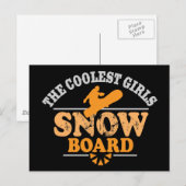 Koolste meisjes Snowboard Briefkaart (Voorkant / Achterkant)