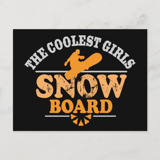 Koolste meisjes Snowboard Briefkaart (Voorkant)