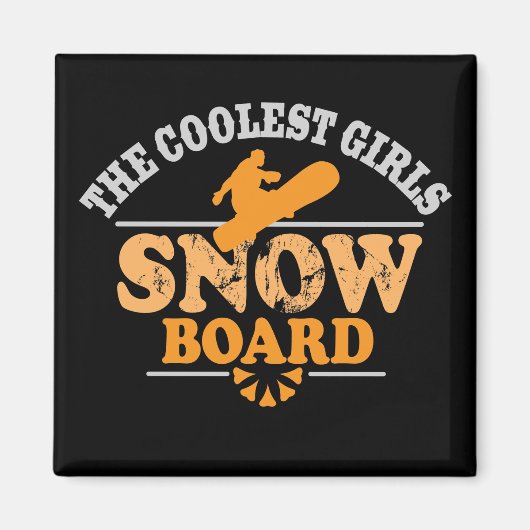 Koolste meisjes Snowboard Magneet (Voorkant)
