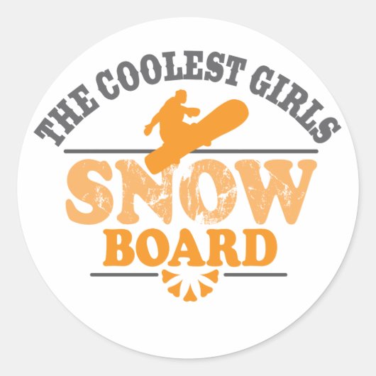 Koolste meisjes Snowboard Ronde Sticker (Voorkant)