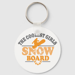 Koolste meisjes Snowboard Sleutelhanger