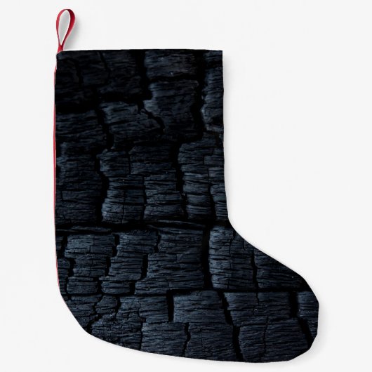 Koolsteenas gebrand achtergrond kleine kerstsok (Voorkant)