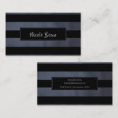 Koolsteengrijs Blauwe Stripes Grafische Moderne Gl Visitekaartje (Voorkant / Achterkant)