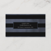 Koolsteengrijs Blauwe Stripes Grafische Moderne Gl Visitekaartje (Achterkant)