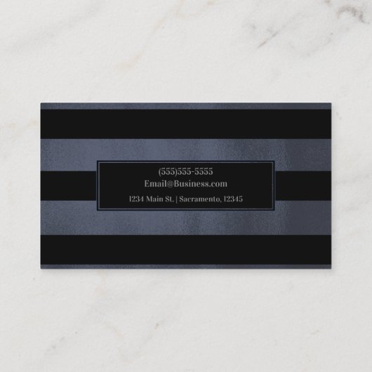 Koolsteengrijs Blauwe Stripes Grafische Moderne Gl Visitekaartje (Achterkant)