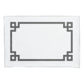 Koolsteengrijs en witte Griekse grensstandaard Kussensloop (Voorkant-Links)