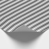 Koolsteengrijs en witte snoepjes strepen cadeaupapier (Hoek)