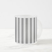 Koolsteengrijs en witte snoepjes strepen matglas koffiemok (Voorkant rechts)