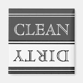 Koolsteengrijs en witwasmachine Dirty Clean Magneet (Voorkant)