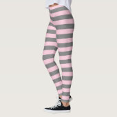 Koolsteengrijs- en zachte roze stropen leggings (Links)