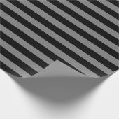 Koolsteengrijs- en zwarte strepen cadeaupapier (Hoek)