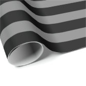 Koolsteengrijs- en zwarte strepen cadeaupapier (Rol Hoek)