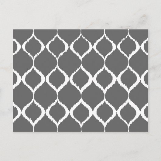 Koolsteengrijs Geometrische Ikat Tribal Print Patr Briefkaart (Voorkant)