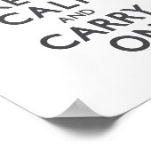 Koolsteengrijs kalk houden en doorgaan poster (Hoek)