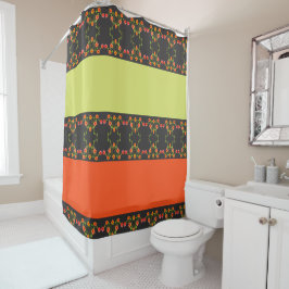 Koolsteengrijs met roze en Oranje schoengordijn Douchegordijn