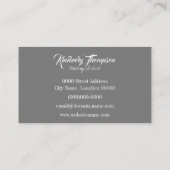 Koolsteengrijs Minimale afbeelding Visitekaartje (Achterkant)