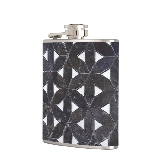 Koolsteengrijs | mozaïek | Levensbloem Heupfles (Links)