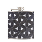 Koolsteengrijs | mozaïek | Levensbloem Heupfles (Voorkant)