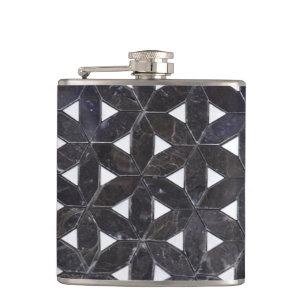 Koolsteengrijs   mozaïek   Levensbloem Heupfles