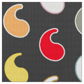 Koolsteengrijs multi, geschetste paisley stof (Close Up)