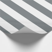 Koolsteengrijs, wit XL Stripes Patroon Cadeaupapier (Hoek)