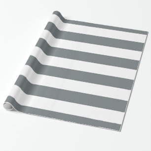 Koolsteengrijs, wit XL Stripes Patroon Cadeaupapier