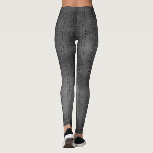  Koolsteengrijs zwart Pinstripe patroon Leggings (Achterkant)