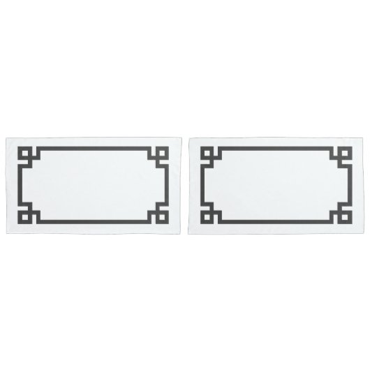 Koolsteengrijze Griekse hoofdgrens Koningsgrootte Kussensloop (Voorkant-Set)