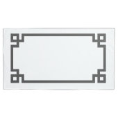 Koolsteengrijze Griekse hoofdgrens Koningsgrootte Kussensloop (Voorkant-Links)