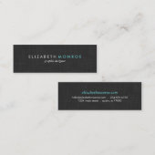 Koolsteengrijze linnen textuur Stijlvol Eenvoudig Mini Visitekaartje (Voorkant / Achterkant)