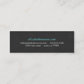 Koolsteengrijze linnen textuur Stijlvol Eenvoudig Mini Visitekaartje (Achterkant)