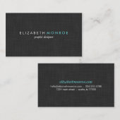 Koolsteengrijze linnen textuur Stijlvol Eenvoudig Visitekaartje (Voorkant / Achterkant)